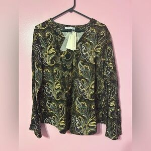 Paisley Print Long Sleeve Top
